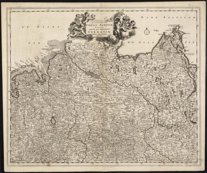 an old map showing many different areas