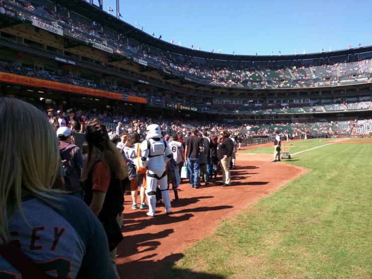 a star wars themed event being attended by people at an arena