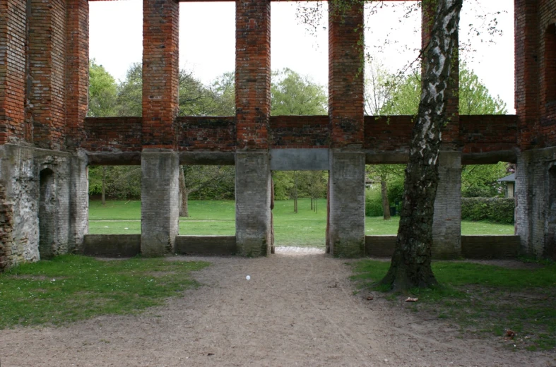 this is an interesting architectural structure at the top of a hill