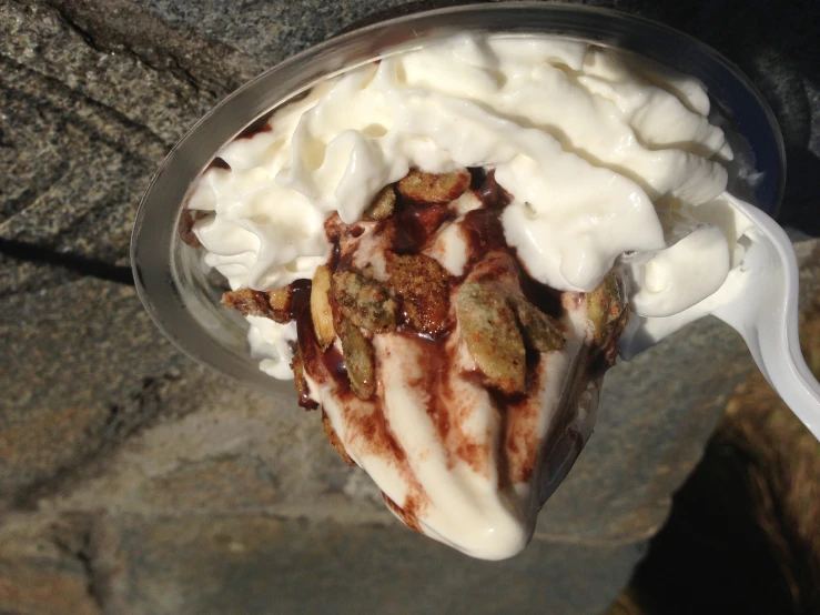 a bowl full of some kind of dessert