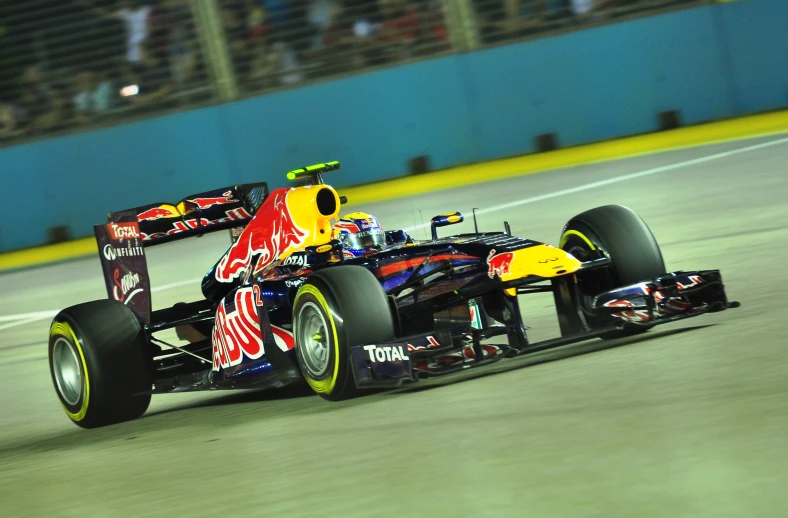 a red bull racing car is shown in a race