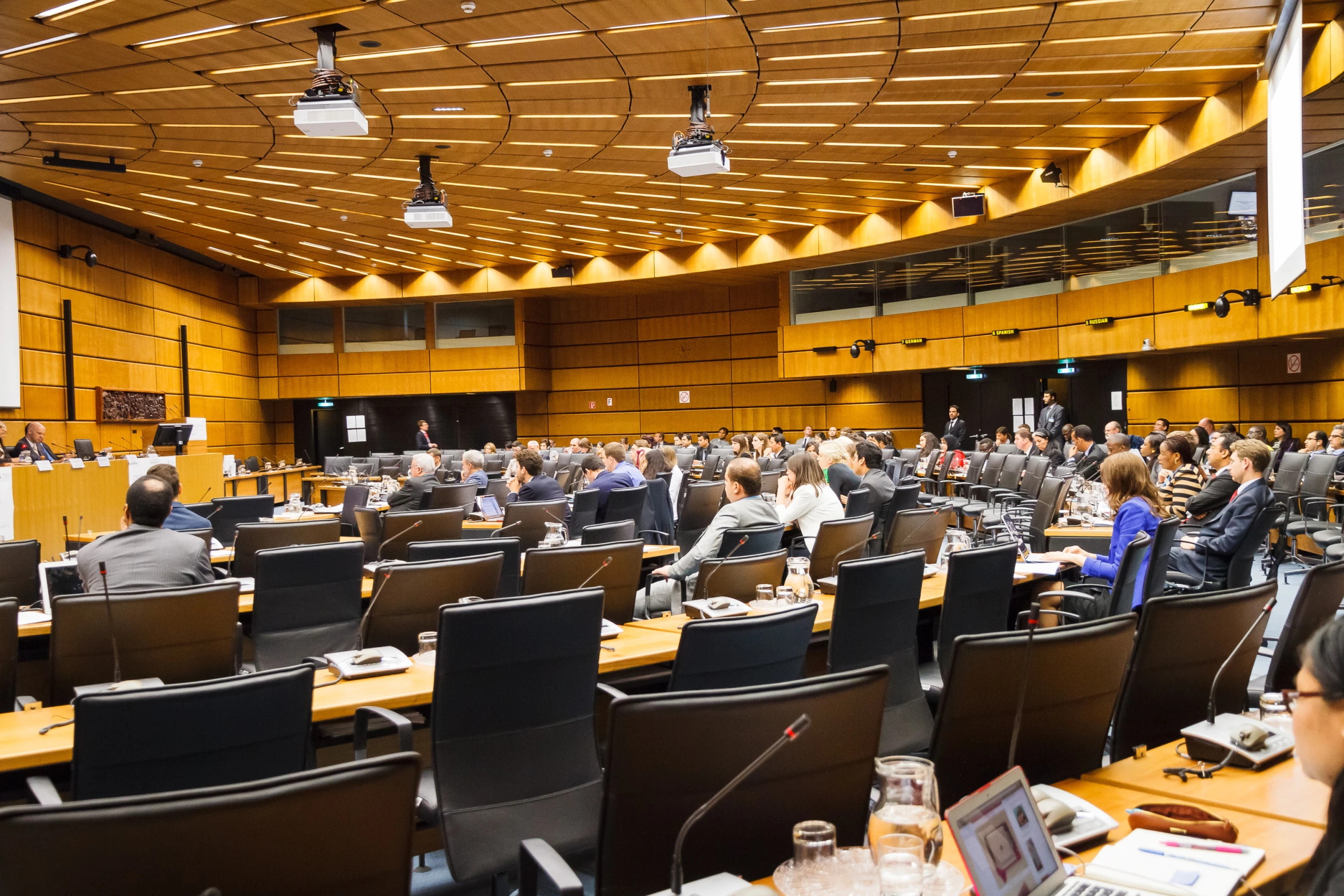 the big hall at a conference has many chairs