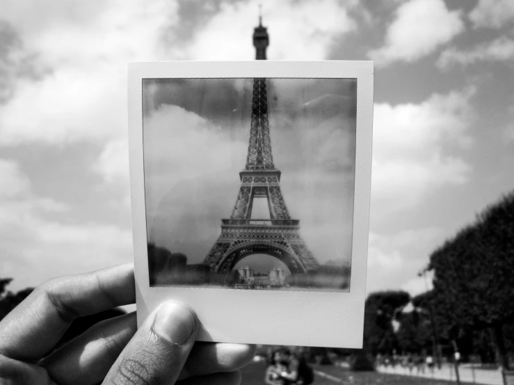 black and white pograph of the eiffel tower