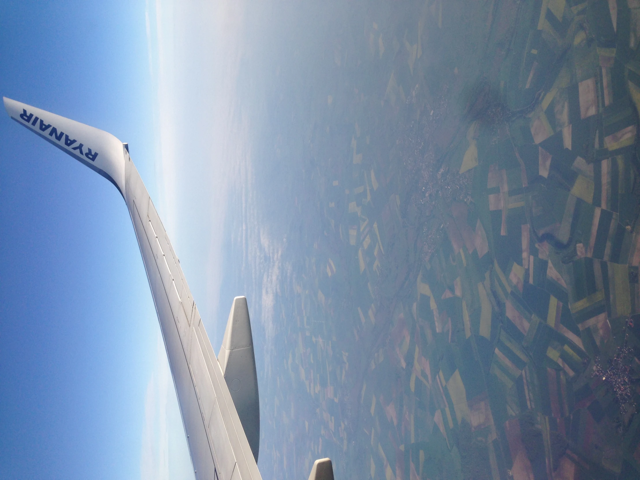 the wing of an airplane as seen from above