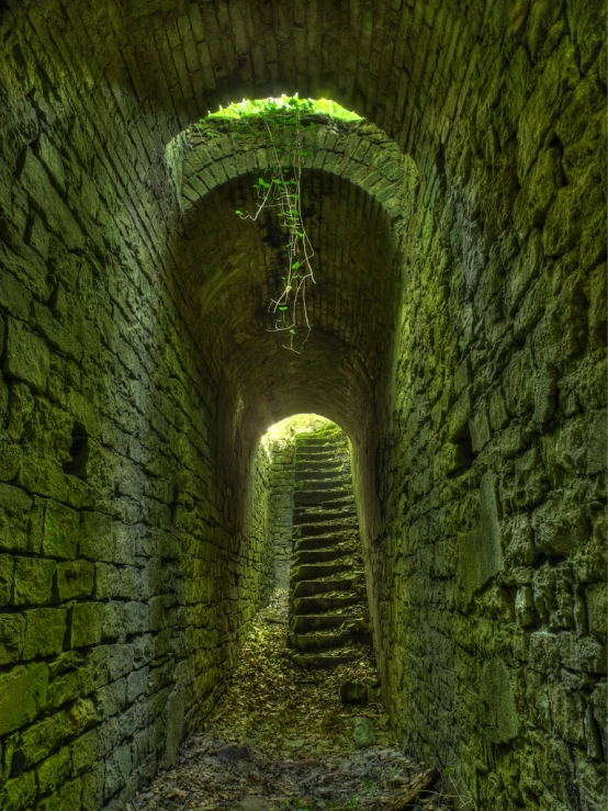 an old tunnel is seen with no people
