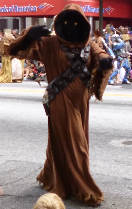 a person in a costume on the street