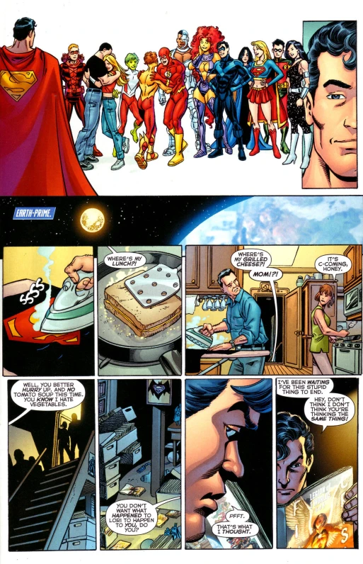 the page from superman comics showing a man surrounded by other people