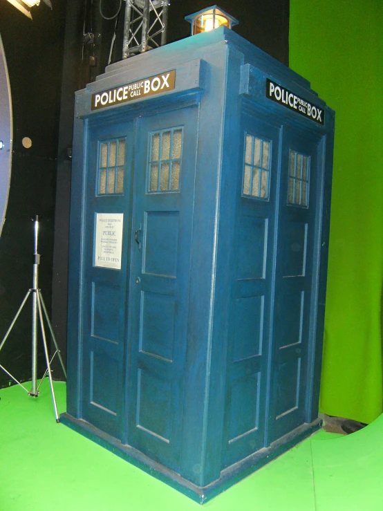 a blue box shaped like the police box