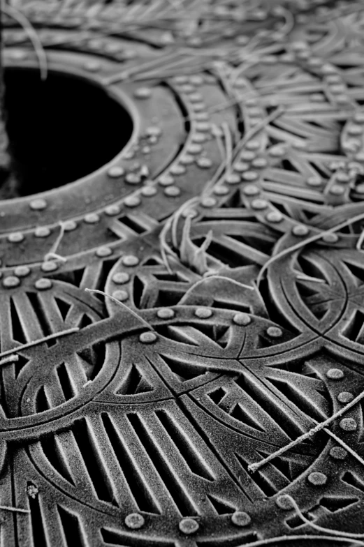 a black and white image of decorative decorative design