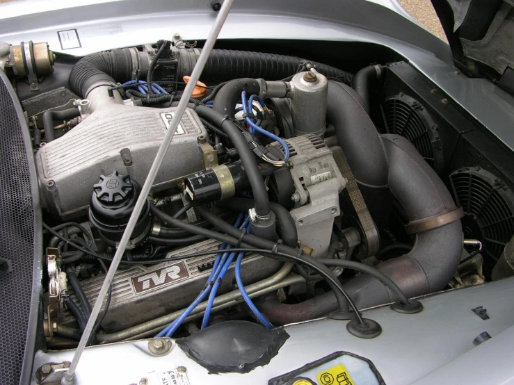 the inside of an engine compartment of a car