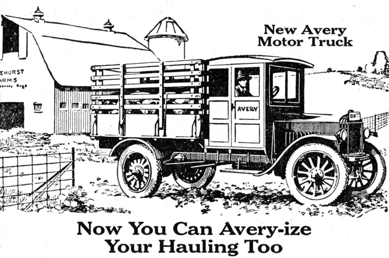 a vintage truck advertit from the's, advertising for new york motor - tuck