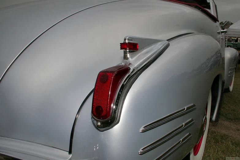 chrome chromed chevrolet tail end on an old vintage car