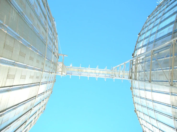 the tall glass structures seem to be made from moving planes