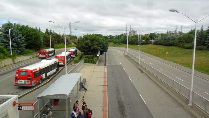 buses at an intersection near one another