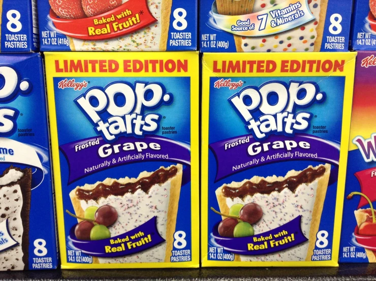 pop tarts flavors are displayed for sale at a store