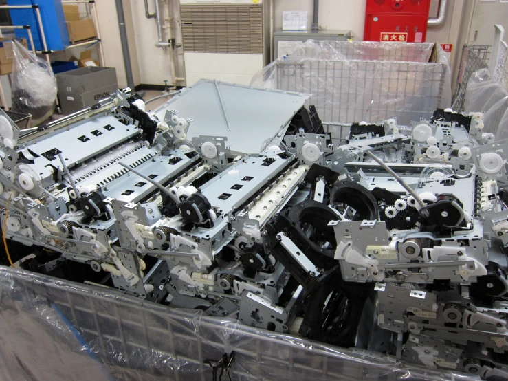 the front end of an automatic robot being built