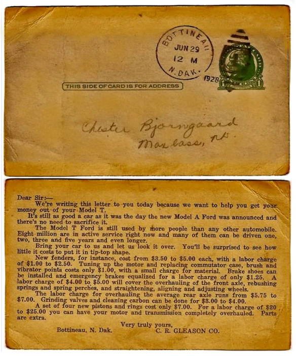 two mail cards one containing an official cover dated in black and green