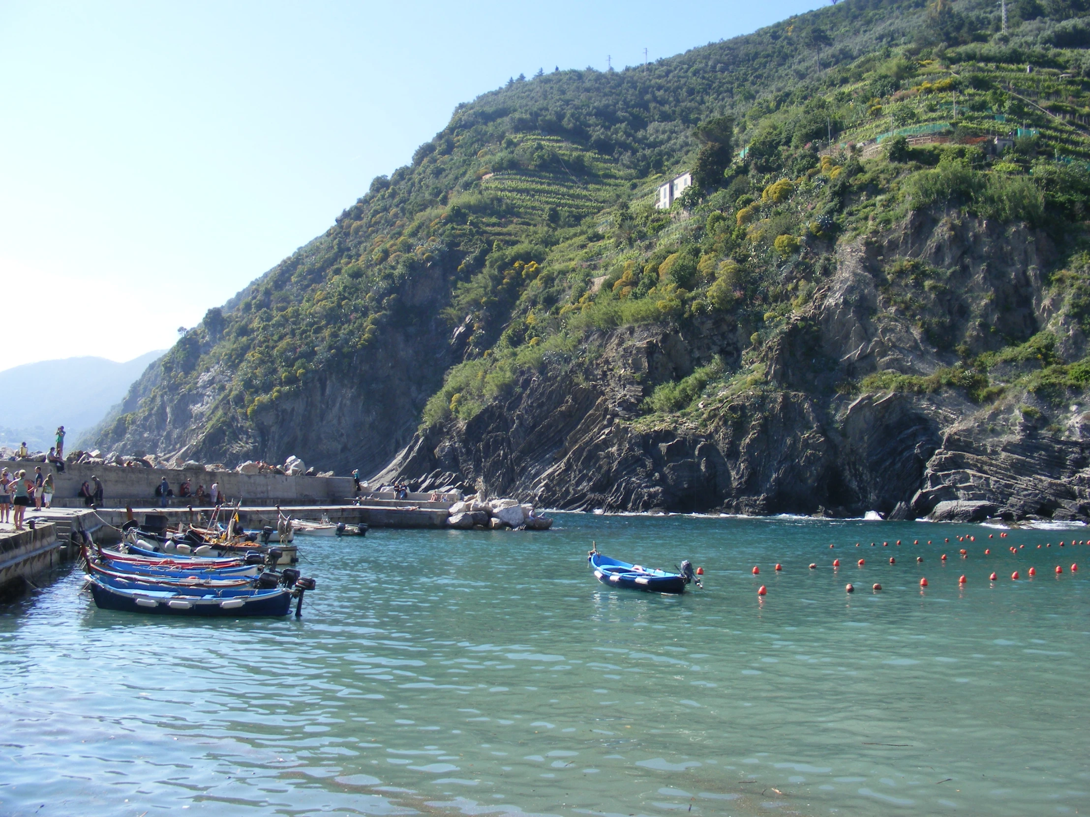 a number of boats near a mountain near the ocean