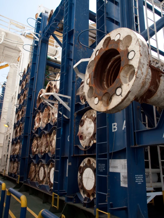 several large metal objects in a storage area