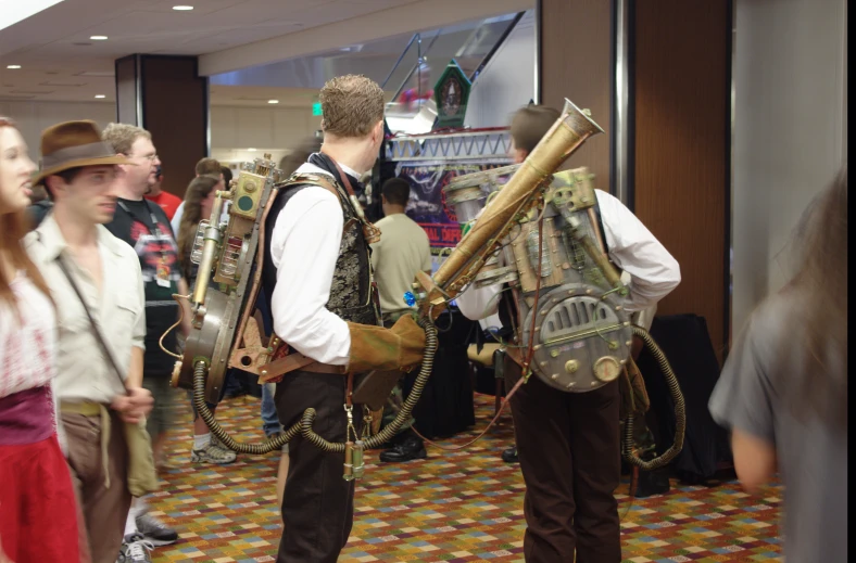 two men dressed up as military paratrossors