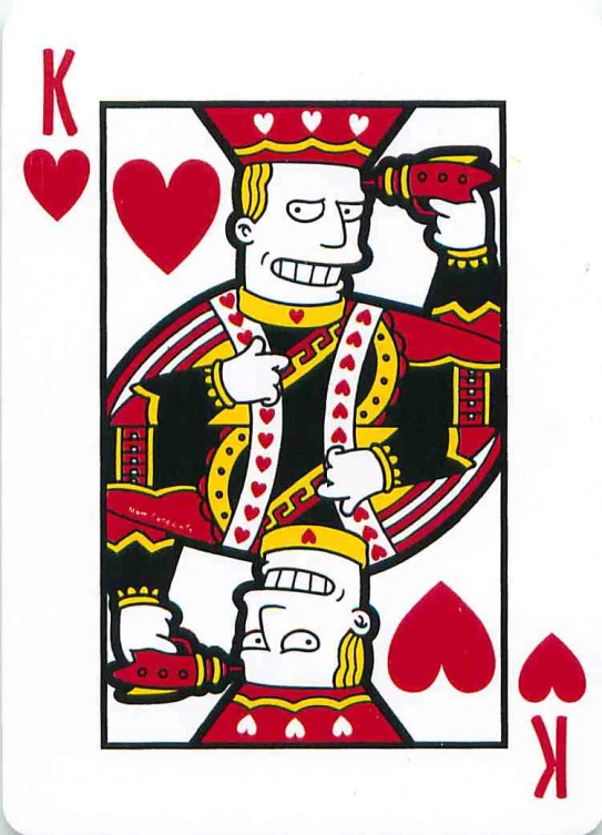 a playing card with king of hearts and queen of hearts