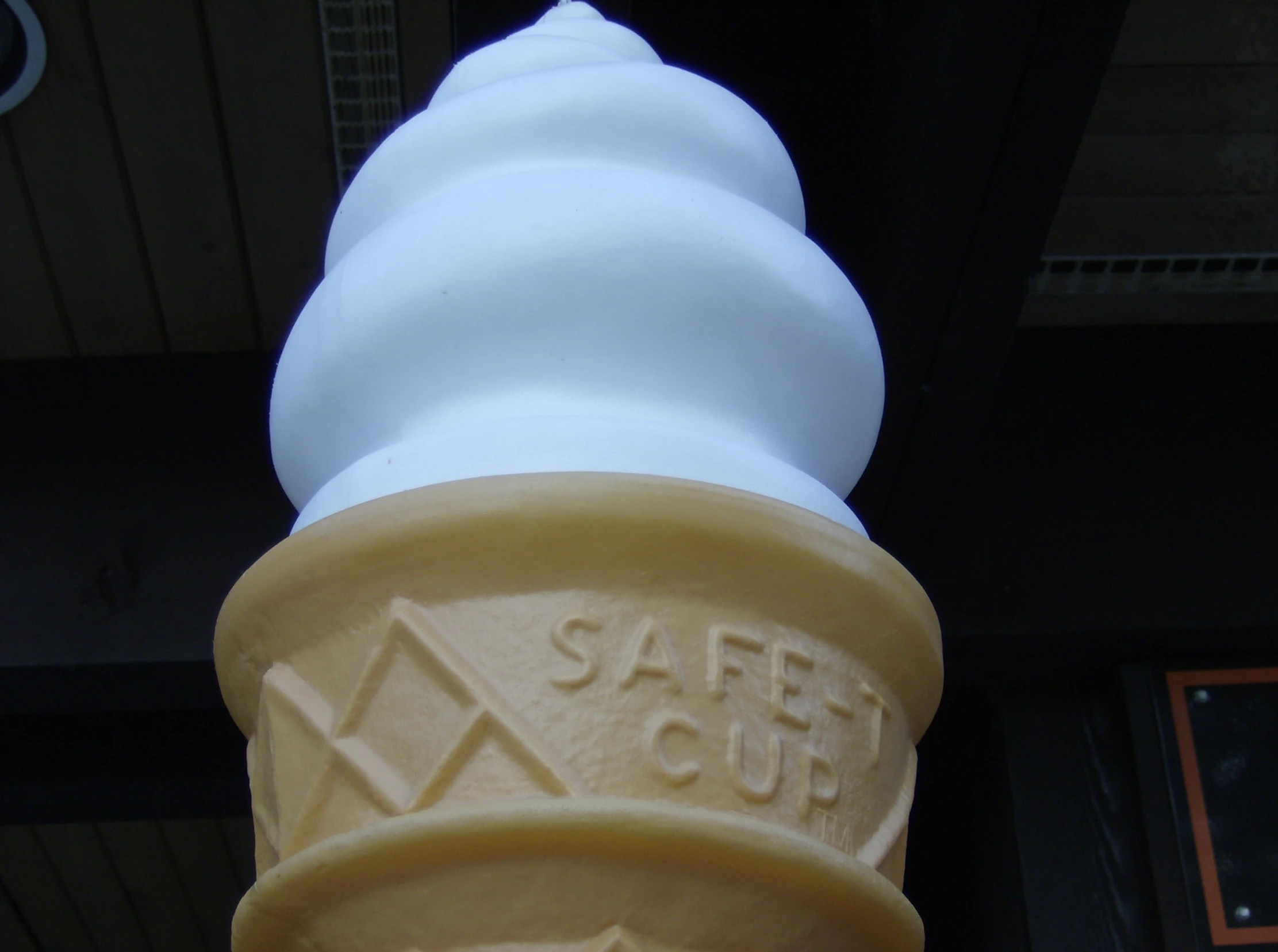 the wafer cone has some very bright yellow food