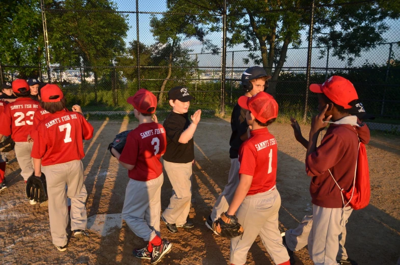 there is a group of s in a baseball game