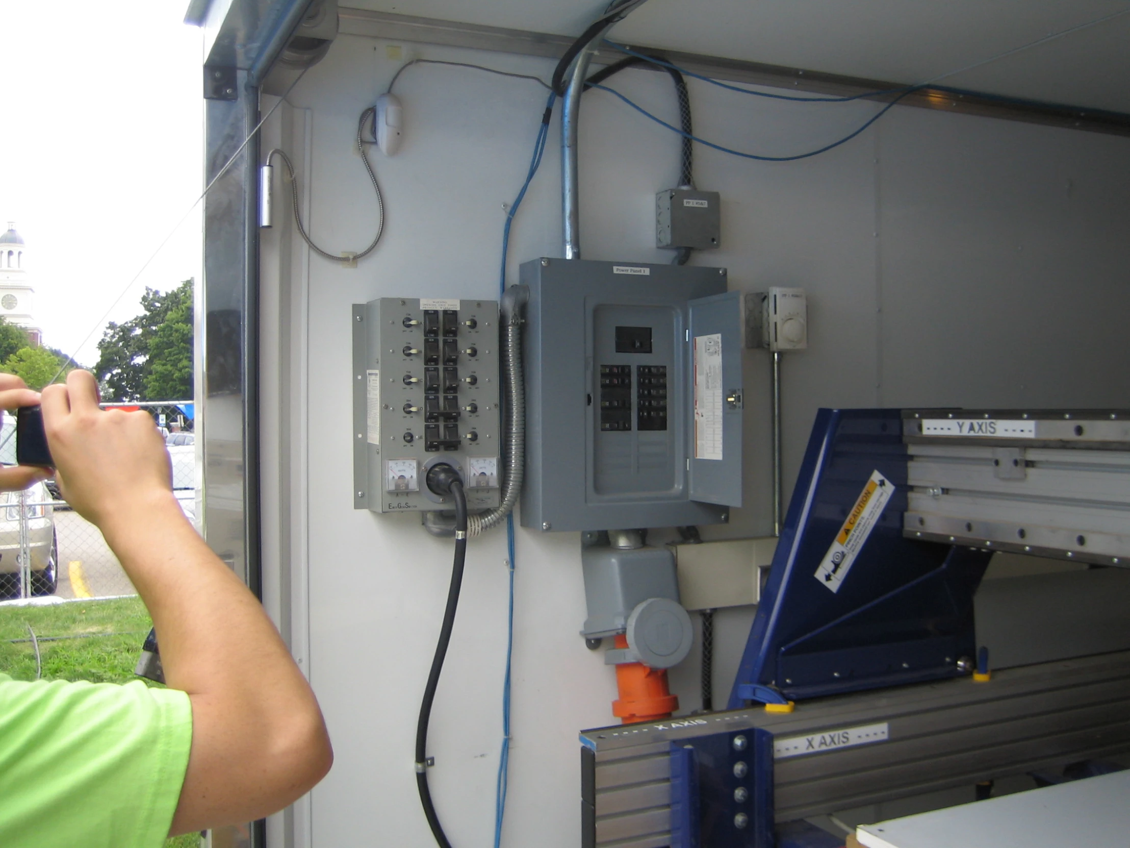 an industrial telephone station on a white background