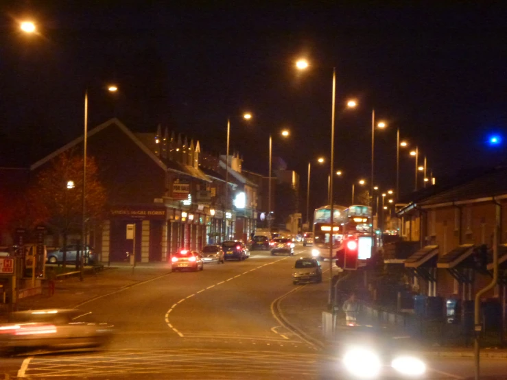 the lights glow off in the night time scene