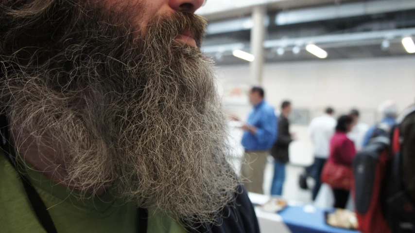 a man with a long beard and full, thick hair