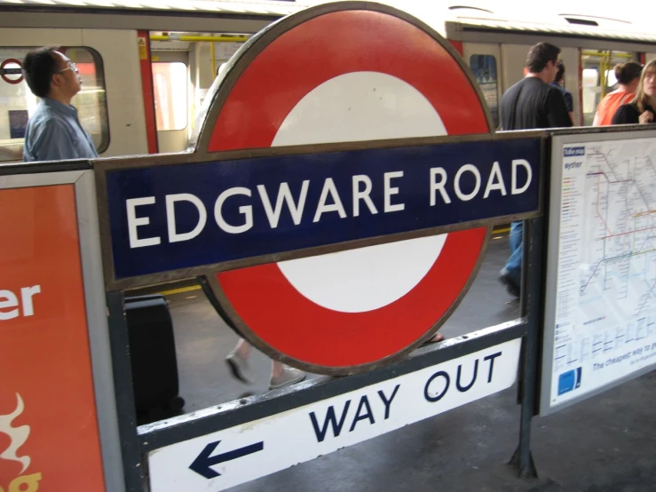 a sign at a railway station indicates that it is the edge way