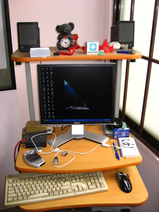 there is a desktop computer sitting on a desk