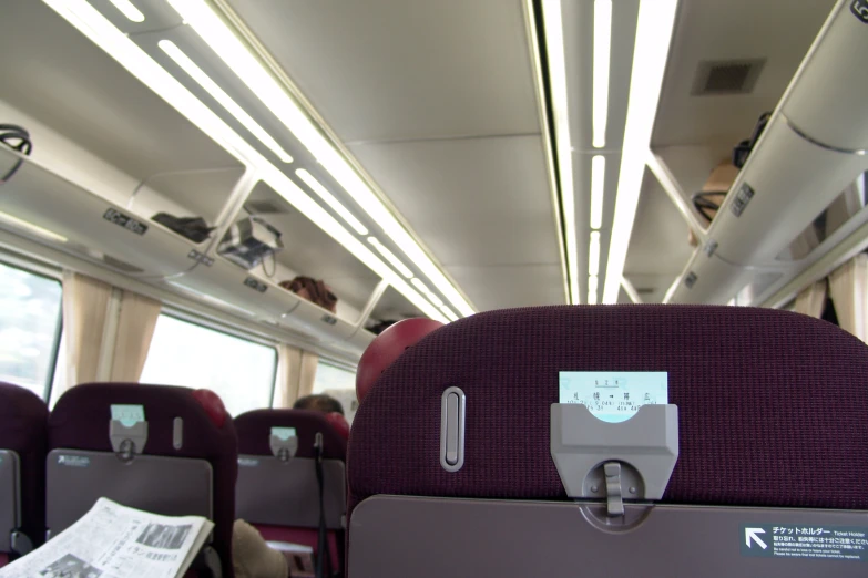 empty seats on a commuter train during the day