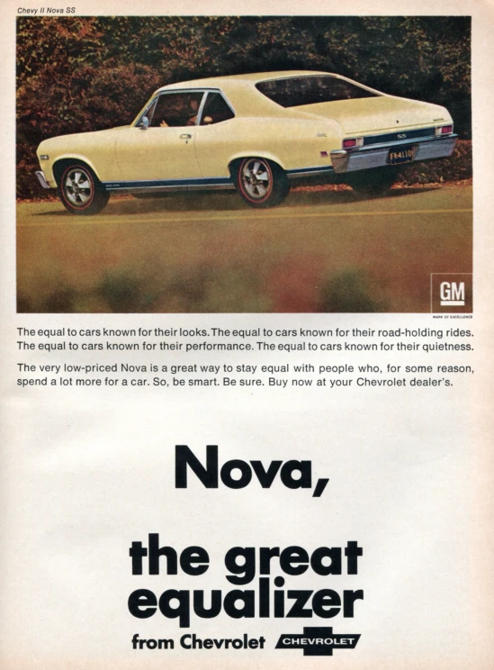 a car advertising for the chevrolet motor company