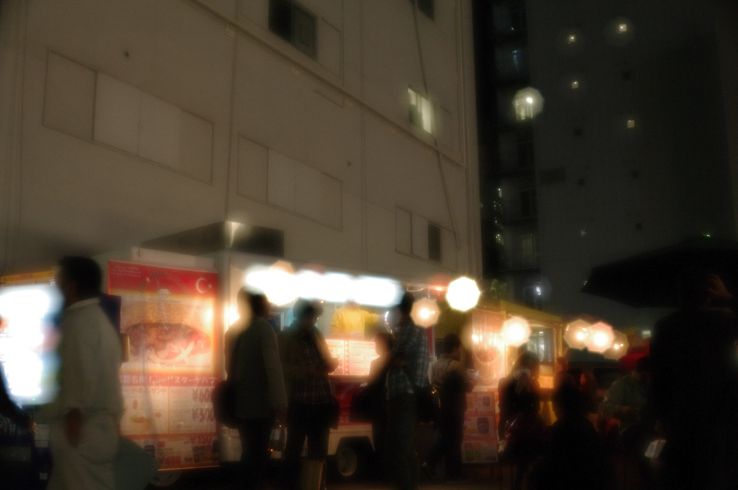 several people in street in a blurry po