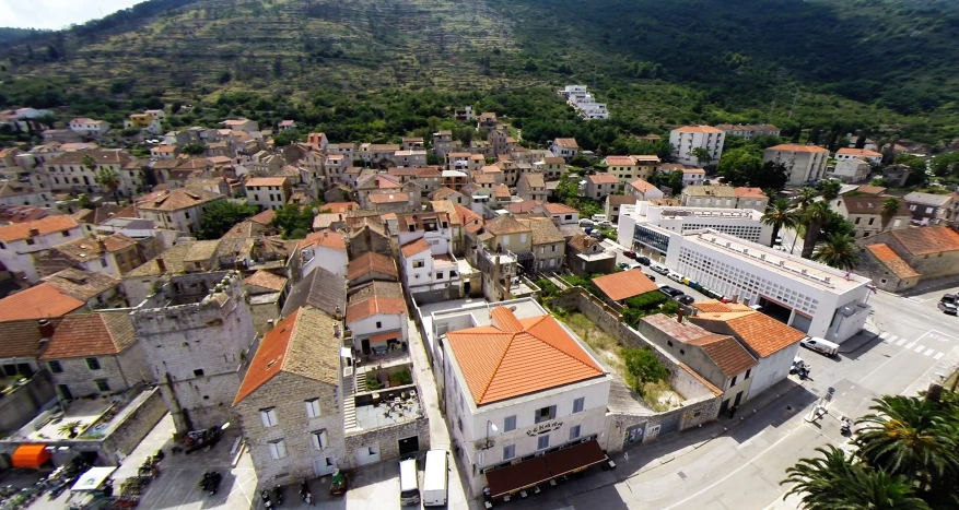 this is an aerial view of an old city