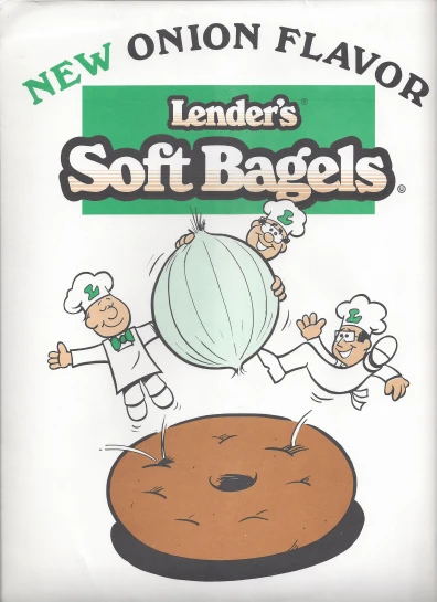 an advertit for the new onion flavor lands soft bagels