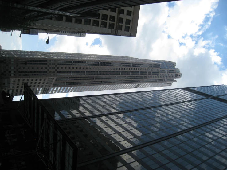 looking up at the skyscrs in the city