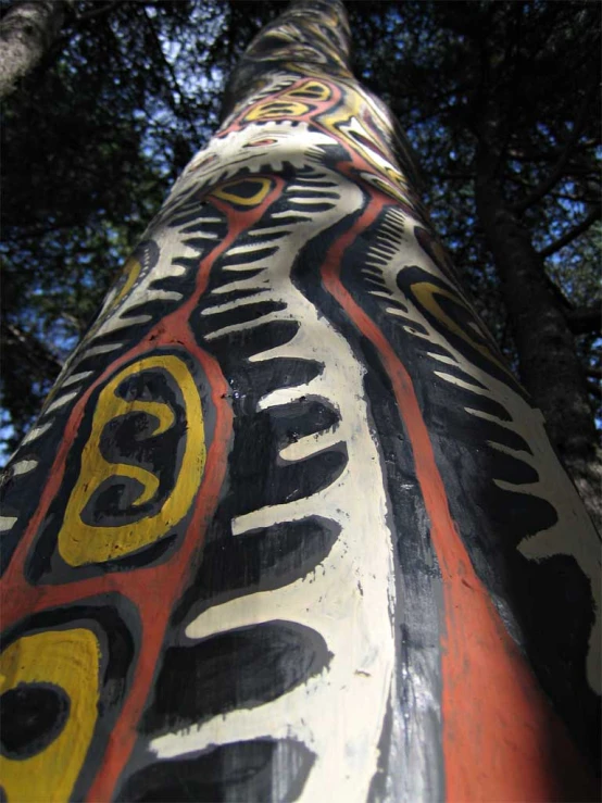 the closeup image of an artistic painted tree