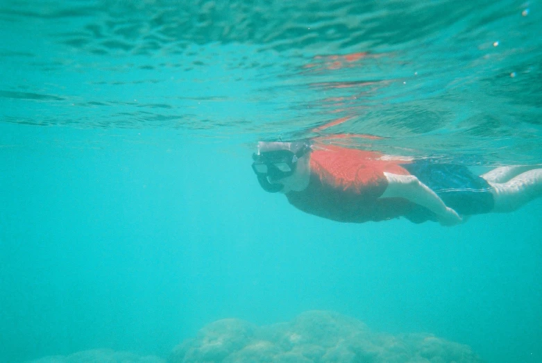 an image of woman swimming with snoraks