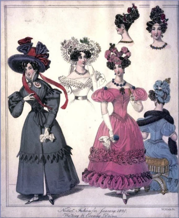 vintage fashion plates from the early 1800s's