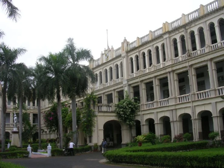 the building is very large and has arched doors