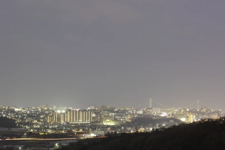 a city skyline at night seen from the hills