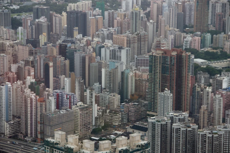 large city skyline with many high rise buildings