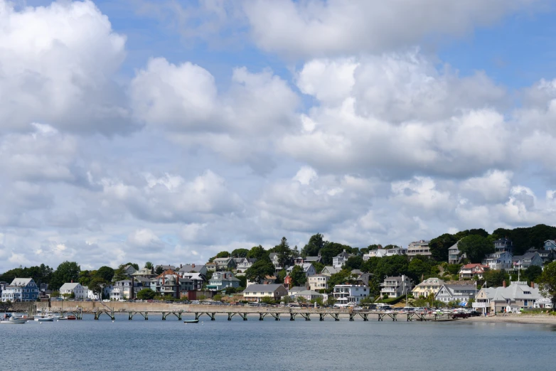 the city of an island near the ocean with boats