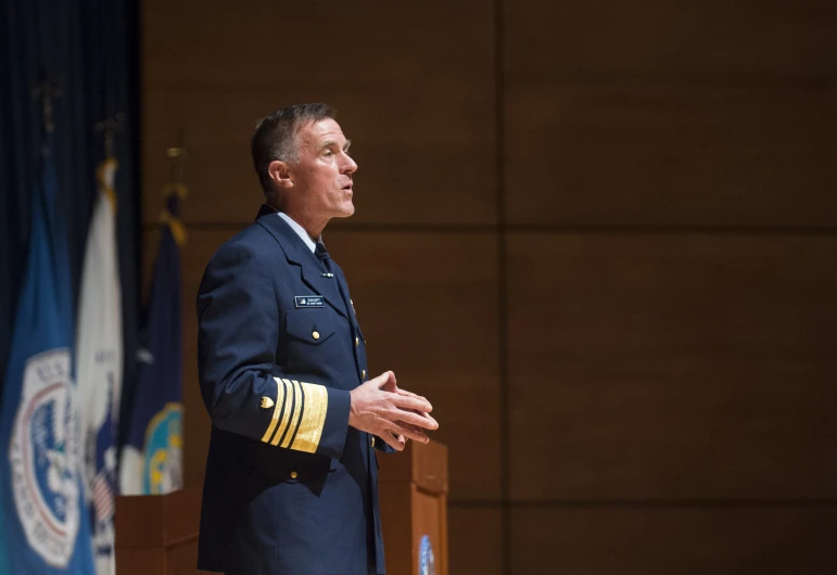 a man wearing an air force uniform speaking