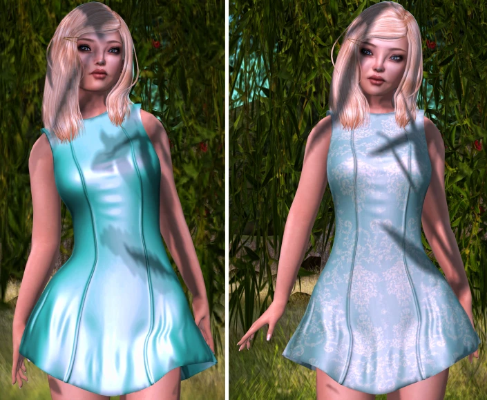 two different angles of the same dress