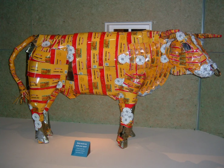 an art object of a cow in some sort