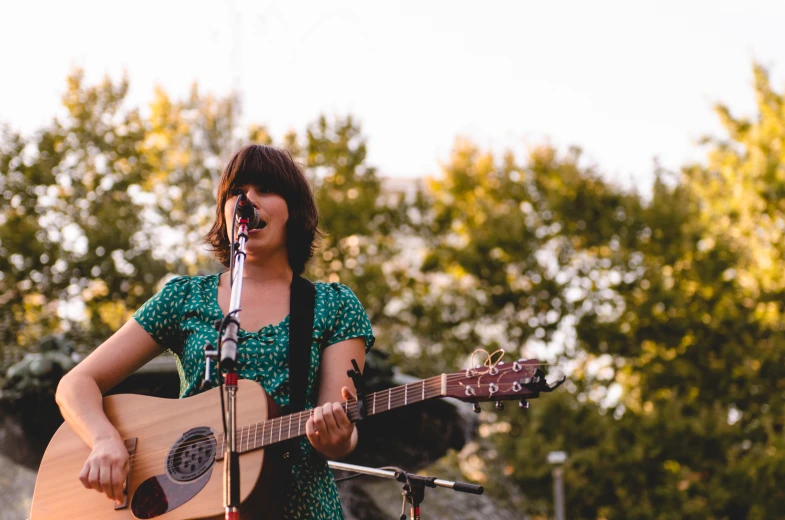 an individual performing at an outdoor event