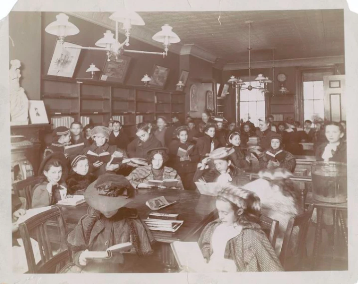 black and white pograph of group of s wearing hats